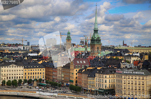 Image of STOCKHOLM, SWEDEN - AUGUST 20, 2016: Aerial view of Stockholm fr