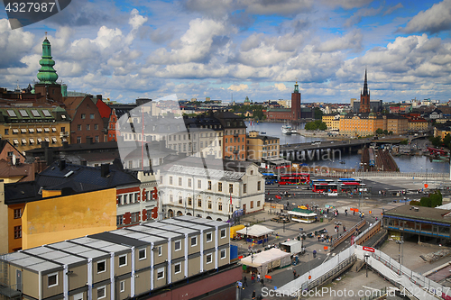 Image of STOCKHOLM, SWEDEN - AUGUST 20, 2016: Aerial view of Stockholm fr