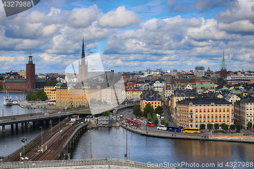 Image of STOCKHOLM, SWEDEN - AUGUST 20, 2016: Aerial view of Stockholm fr