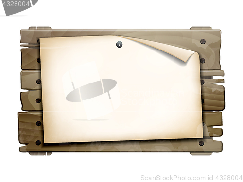 Image of Paper blank on wooden board