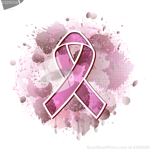 Image of Poster with pink ribbon badge