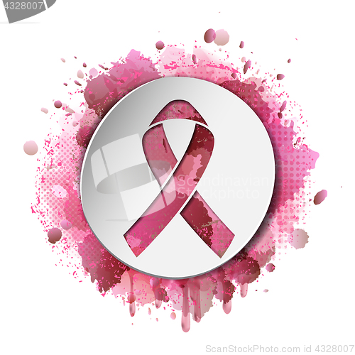 Image of Poster with pink ribbon badge