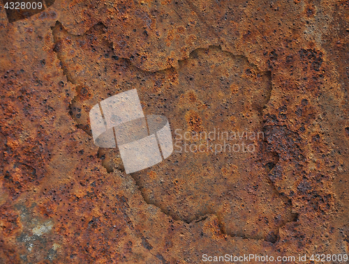 Image of Map of Iran on rusty metal