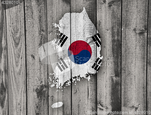 Image of Map and flag of South Korea 