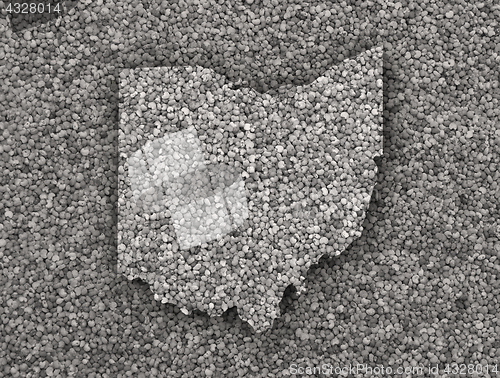 Image of Map of Ohio on poppy seeds