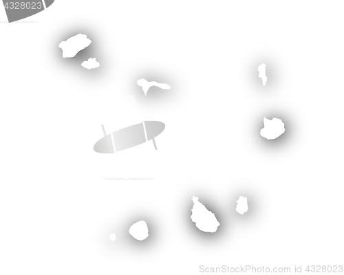 Image of Map of Cape Verde with shadow