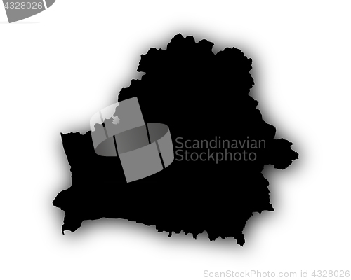 Image of Map of Belarus with shadow