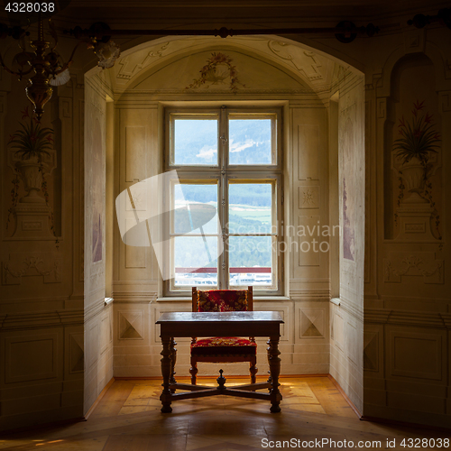 Image of GRESSONEY, ITALY - January 6th: Interior of Castle Savoia