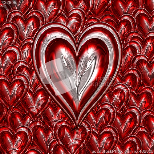Image of metallic love heart