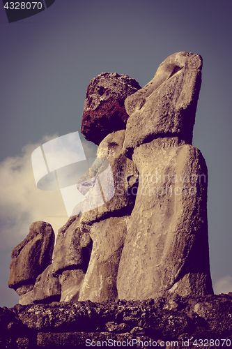 Image of Moais statues, ahu Tongariki, easter island