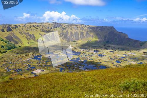 Image of Rano Kau volcano crater in Easter Island