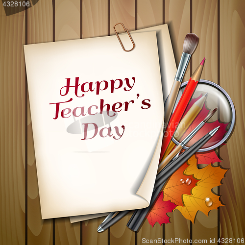 Image of Teacher s Day vector card.