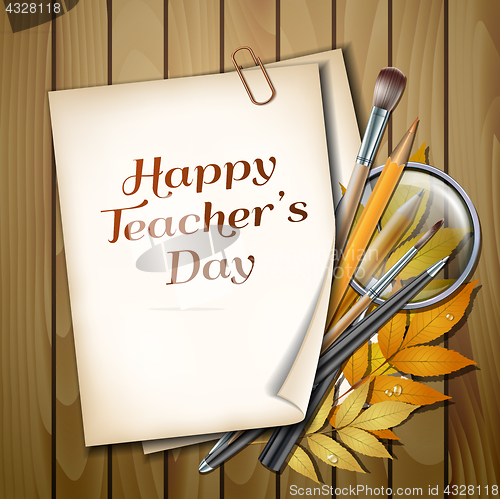 Image of Teacher s Day vector card.