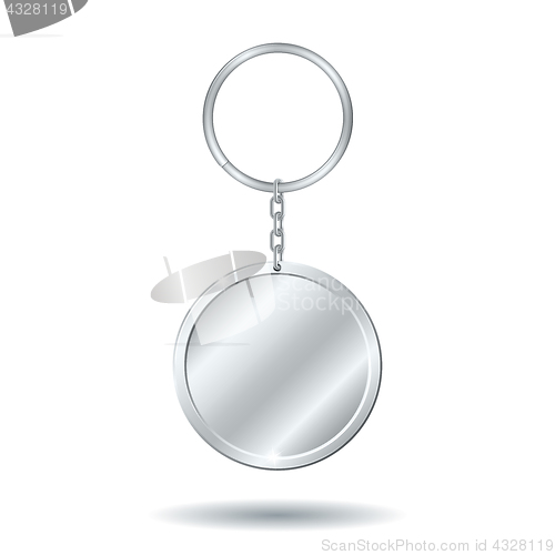 Image of silver keychain circle shape