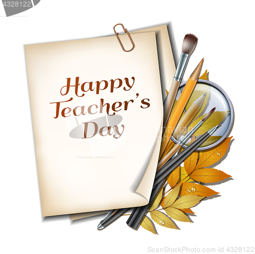 Image of Teacher s Day vector card.