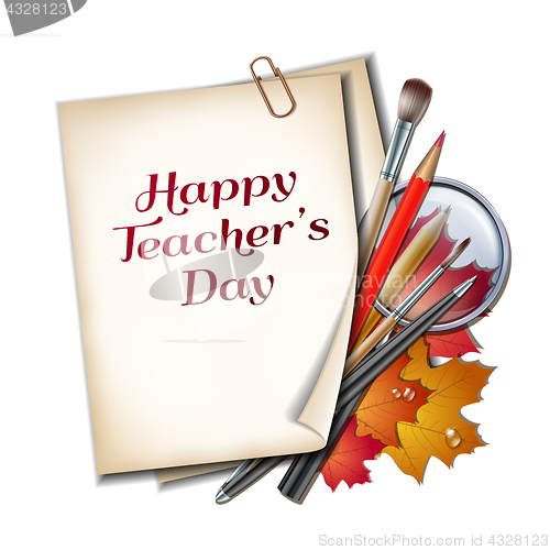 Image of Teacher s Day vector card.