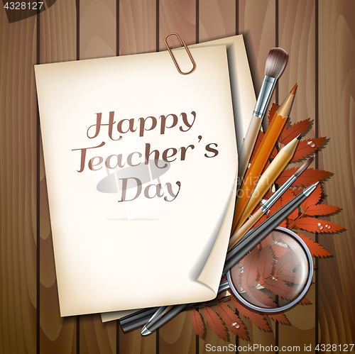 Image of Teacher s Day vector card.