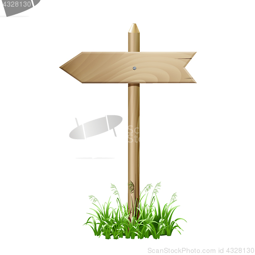 Image of Wooden signboard in a grass.