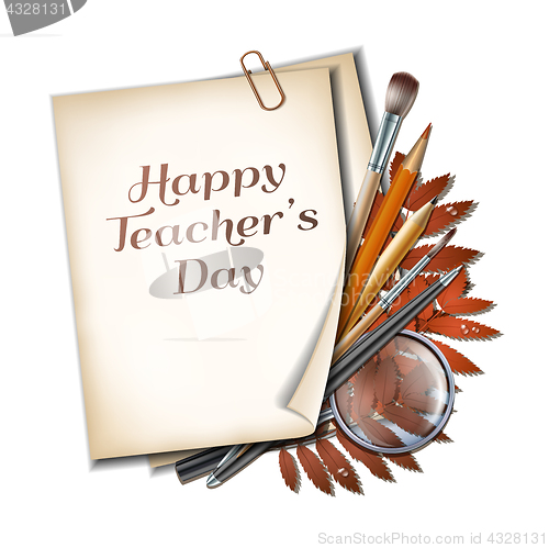 Image of Teacher s Day vector card.