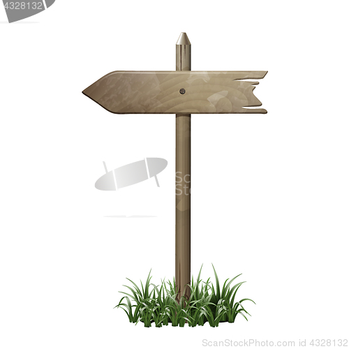 Image of Wooden signboard in a grass.