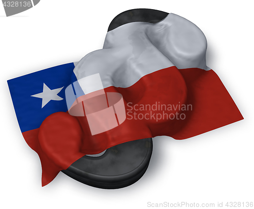 Image of flag of chile and paragraph symbol - 3d illustration