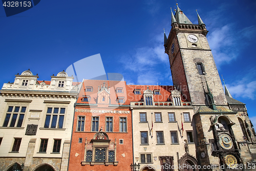 Image of The Prague old City Hall and Astronomical clock Orloj at Old Tow