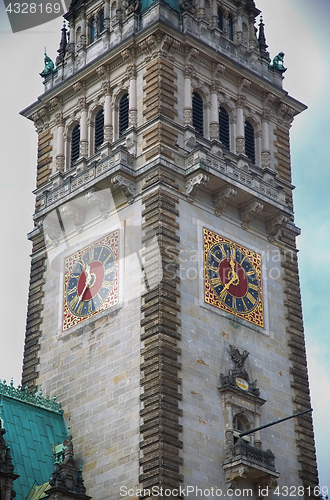 Image of Front view of the City Hall in closeup, Hamburg, Germany