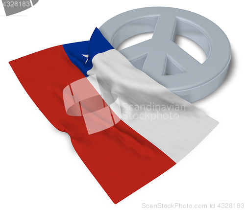 Image of peace symbol and flag of chile - 3d rendering