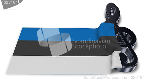 Image of clef symbol and estonian flag - 3d rendering