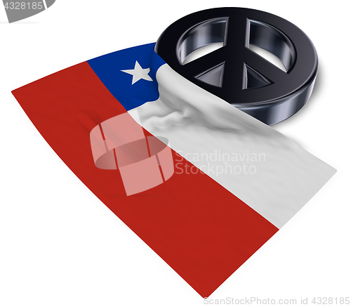 Image of peace symbol and flag of chile - 3d rendering