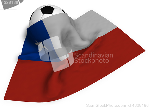 Image of soccer ball and flag of chile - 3d rendering