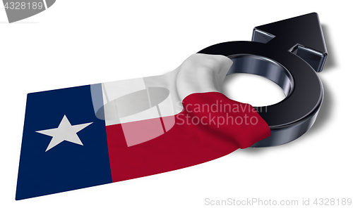 Image of mars symbol and flag of chile - 3d rendering
