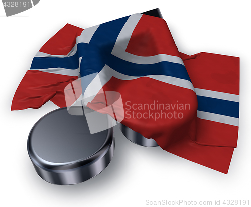 Image of music note symbol and flag of norway - 3d rendering