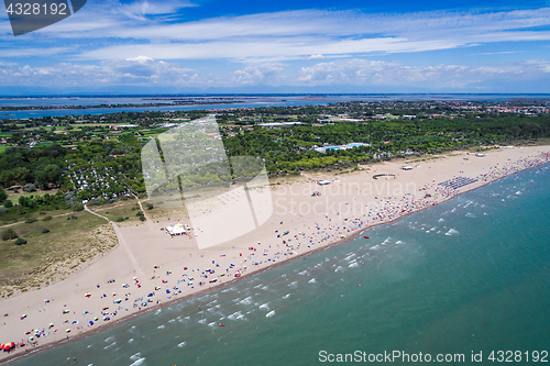 Image of Italy, the beach of the Adriatic sea. Rest on the sea near Venic