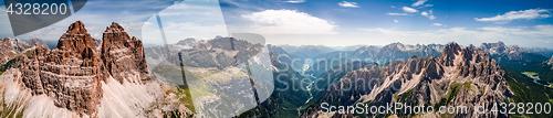 Image of Panorama National Nature Park Tre Cime In the Dolomites Alps. Be
