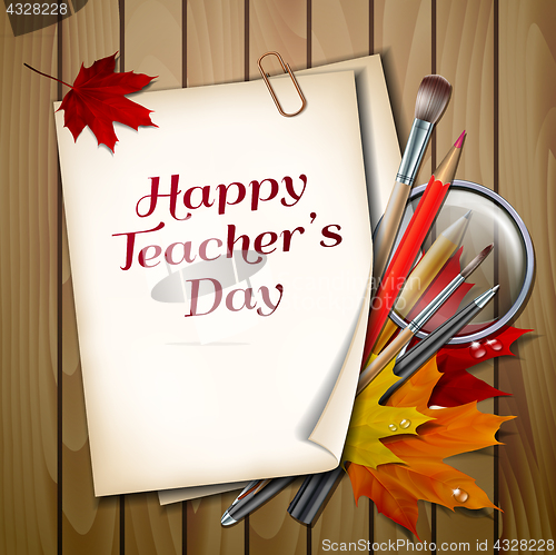 Image of Teacher s Day vector card.