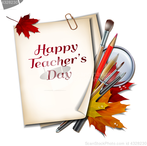 Image of Teacher s Day vector card.