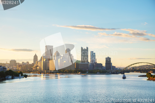 Image of Pittsburgh cityscape with the Ohio river