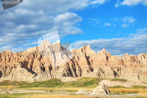 Image of Scenic view at Badlands National Park, South Dakota, USA