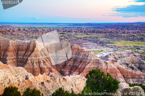 Image of Scenic view at Badlands National Park, South Dakota, USA