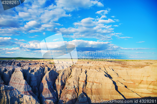 Image of Scenic view at Badlands National Park, South Dakota, USA