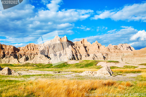 Image of Scenic view at Badlands National Park, South Dakota, USA