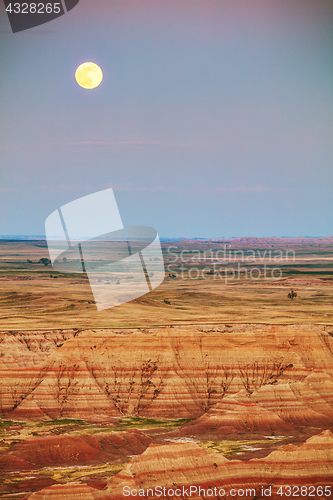 Image of Scenic view at Badlands National Park, South Dakota, USA
