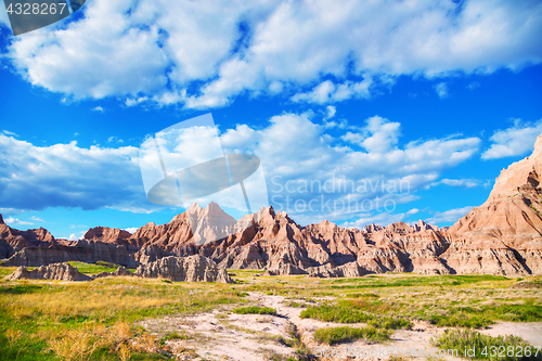 Image of Scenic view at Badlands National Park, South Dakota, USA