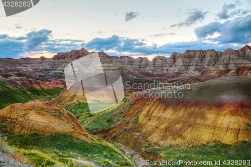 Image of Scenic view at Badlands National Park, South Dakota, USA