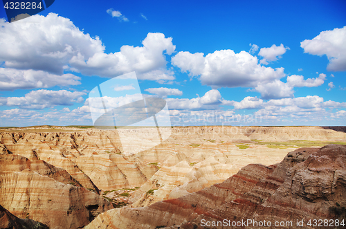 Image of Scenic view at Badlands National Park, South Dakota, USA