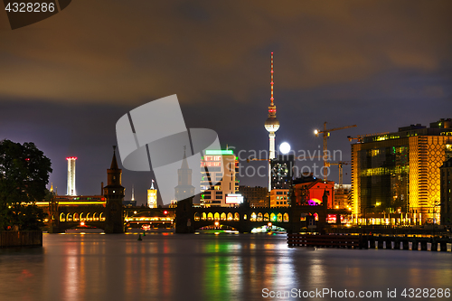 Image of Berlin cityscape with Oberbaum bridge