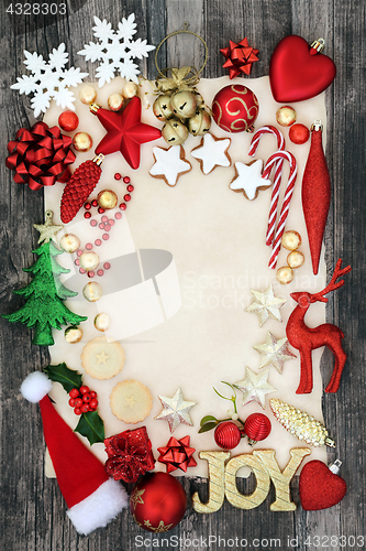 Image of Christmas Bauble Background Border