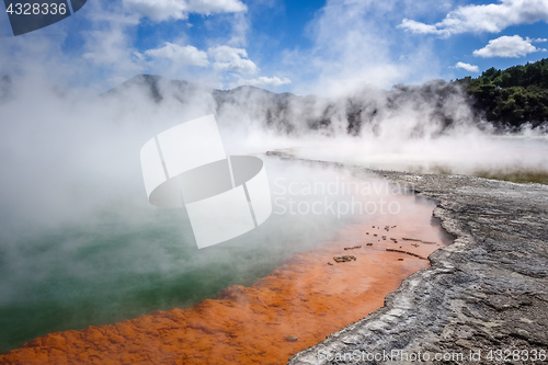 Image of Champagne Pool hot lake in Waiotapu, Rotorua, New Zealand