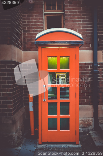 Image of Vintage UK red phone booth